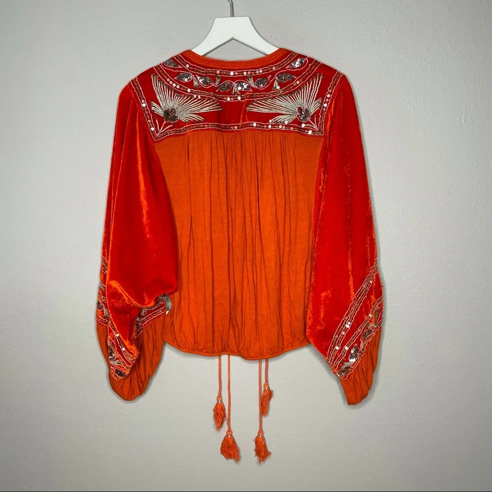 Free People Sequin Balloon Sleeve Top - Picture 5 of 5